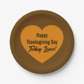 Assiettes En Carton Jour de Bon thanksgiving simple Turquie Lover Oran (Devant)
