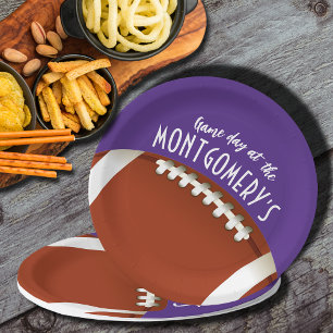 Assiettes En Carton Jour de football violet