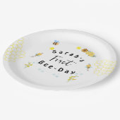 Assiettes En Carton Jour de l'abeille premier anniversaire (Angle)