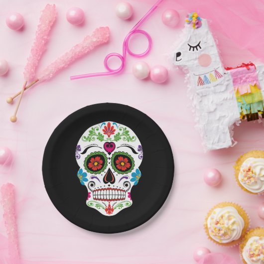 ASSIETTES EN CARTON JOUR DE L'ESSENCE DU SUCRE MORT (Fête)