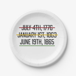 Assiettes En Carton Jour de l'Indépendance 19° Histoire noire