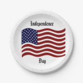 Assiettes En Carton Jour de l'Indépendance/drapeau américain (Devant)