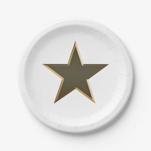 Assiettes En Carton Jour de l'Indépendance étoile blanche patriotique