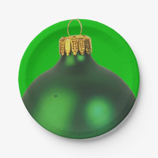 Assiettes En Carton Jour de Noël vert arbre de décoration (Devant)