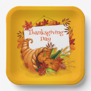 Assiettes En Carton Jour de Thanksgiving