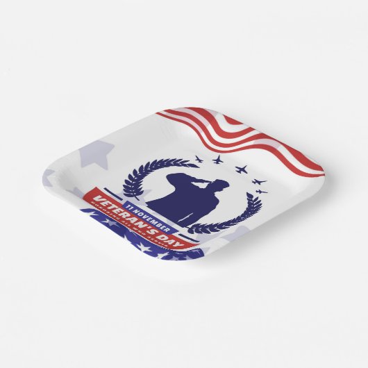 Assiettes En Carton Jour des anciens combattants - Honorer tous ceux q (Angulaire)