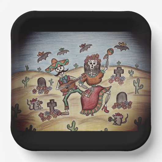 Assiettes En Carton Jour des morts (Recto)