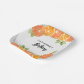 Assiettes En Carton Jour d'été de la tranche d'agrumes orange moderne (Angulaire)