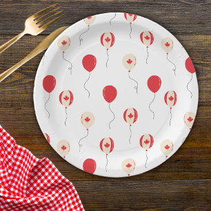 Assiettes En Carton Jour du Canada Ballons canadiens
