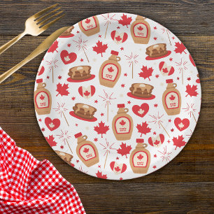 Assiettes En Carton Jour du Canada Sirop d'érable canadien