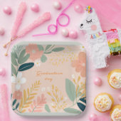 Assiettes En Carton Jour du diplôme, Bouquet floral de fleurs (Fête)