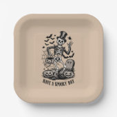 Assiettes En Carton Jour éffrayant Halloween Witch Squelette (Recto)