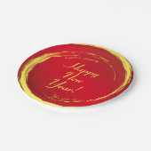 Assiettes En Carton Jour lunaire Bonheur Prosperity Harmonie (Angle)