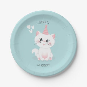 Assiettes En Carton Jour Purr-fect Chat Anniversaire