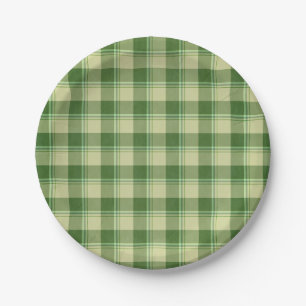 Assiettes En Carton Journée de la Saint Patrick à Plaid Vert
