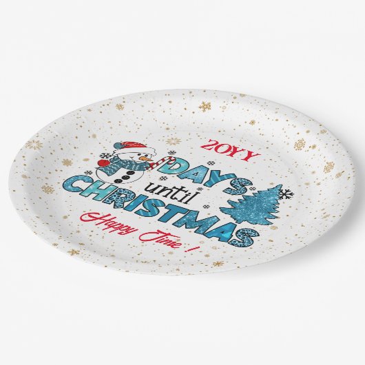 Assiettes En Carton Jours jusqu'à la Personnaliser de Noël (Angle)