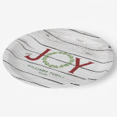 Assiettes En Carton Joy Green Wreath Famille Noël (Angle)