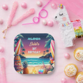 Assiettes En Carton Joy hula Luau Surf aloha hawaiian 1er anniversaire (Fête)