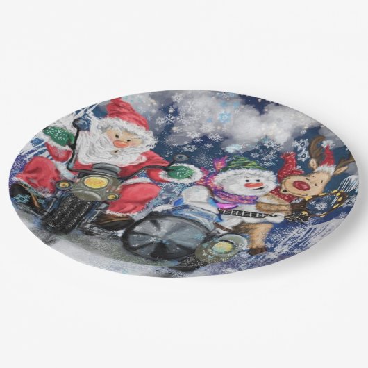 Assiettes En Carton Joy - Joyeux Noël (Angle)