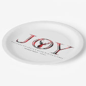 Assiettes En Carton Joy Plaid Noël personnalisé (Angle)