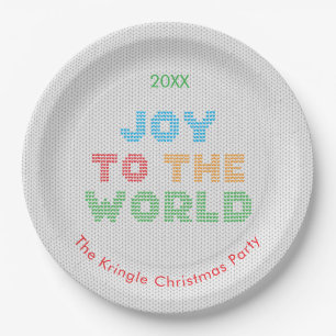 Assiettes En Carton Joy To The World Christmas Sweater Typographie