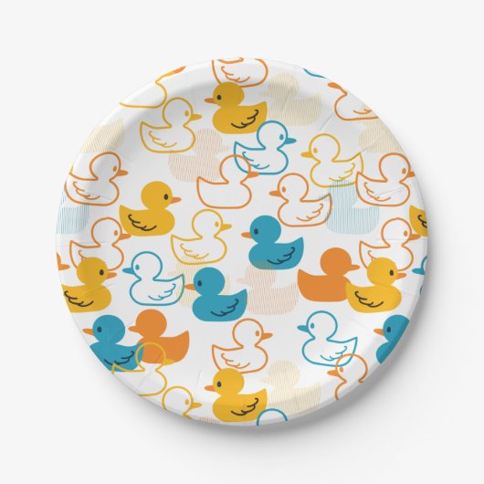 Assiettes En Carton Joyeuse baignade une patte de canards Motif II (Devant)