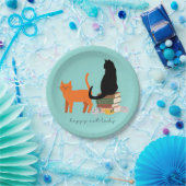 Assiettes En Carton Joyeuse dame aux chats (Fête)