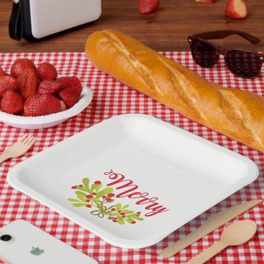 Assiettes En Carton Joyeuse Et Lumineuse Fête De Vacances Ivy (Pique-nique)