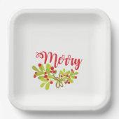 Assiettes En Carton Joyeuse Et Lumineuse Fête De Vacances Ivy (Recto)