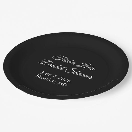 Assiettes En Carton Joyeuse Fête de Fiançailles Blanche (Angle)