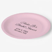 Assiettes En Carton Joyeuse Fête de Fiançailles Rose (Angle)