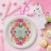 Assiettes En Carton Joyeuse fête de la mère fleurie (Fête)