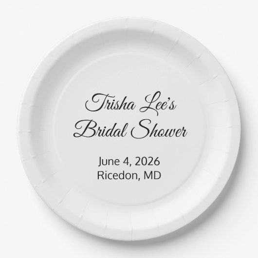 Assiettes En Carton Joyeuse Fête de Mariage Blanche (Devant)