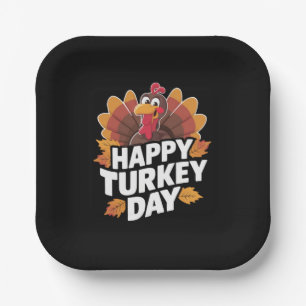 Assiettes En Carton Joyeuse fête de Thanksgiving Day Gift 