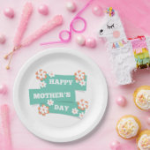 Assiettes En Carton Joyeuse Fête des Mères Florale | Plaque de papier (Fête)