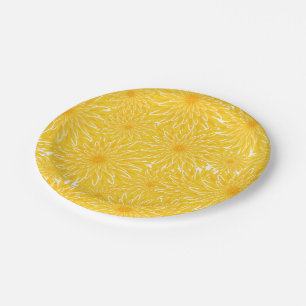 Assiettes En Carton Joyeuse fête d'été de pissenlit jaune ensoleillé