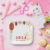Assiettes En Carton Joyeuse fête du Nouvel An chinois 2024 (Fête)