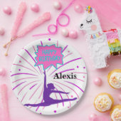 Assiettes En Carton Joyeuse Gymnastique d'anniversaire Plat papier per (Fête)