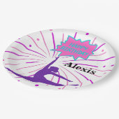 Assiettes En Carton Joyeuse Gymnastique d'anniversaire Plat papier per (Angle)