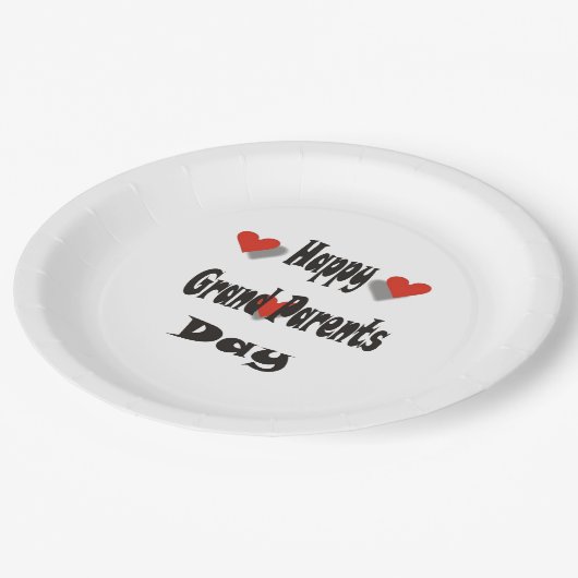 Assiettes En Carton Joyeuse Journée des grands parents (Angle)