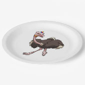 Assiettes En Carton Joyeuse Ostrich Danser en caricature Casquette de  (Angle)