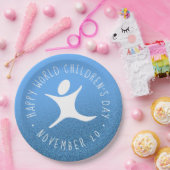 Assiettes En Carton Joyeuse Parties scintillant Bleue de la Journée Mo (Fête)