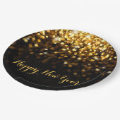 Assiettes En Carton Joyeuse Parties scintillant d'or du Nouvel An étin (Angle)