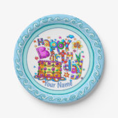 Assiettes En Carton Joyeuse plaque de papier de gâteau d'anniversaire (Devant)