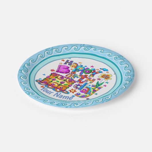 Assiettes En Carton Joyeuse plaque de papier de gâteau d'anniversaire (Angle)