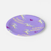 Assiettes En Carton Joyeuse Plaques de papier d'anniversaire violet Un (Angle)