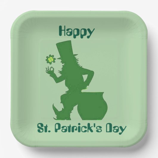 ASSIETTES EN CARTON JOYEUSE SAINT-PATRICK LEPRECHAUN (Recto)