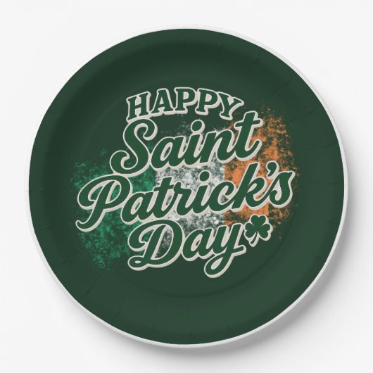 Assiettes En Carton Joyeuse Saint-Patrick vintage (Devant)
