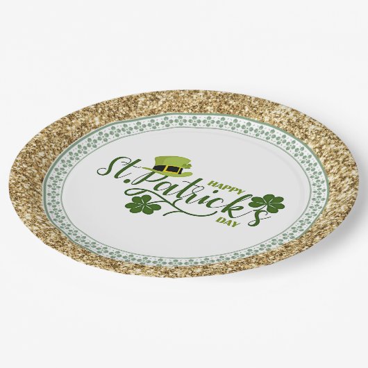 Assiettes En Carton Joyeuse Saint Patrick's Day, design de vacances, (Angle)