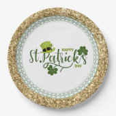 Assiettes En Carton Joyeuse Saint Patrick's Day, design de vacances, (Devant)